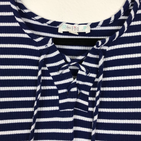 3/$20 Love Fire Lace Up Ribbed Dress - Picture 3 of 3